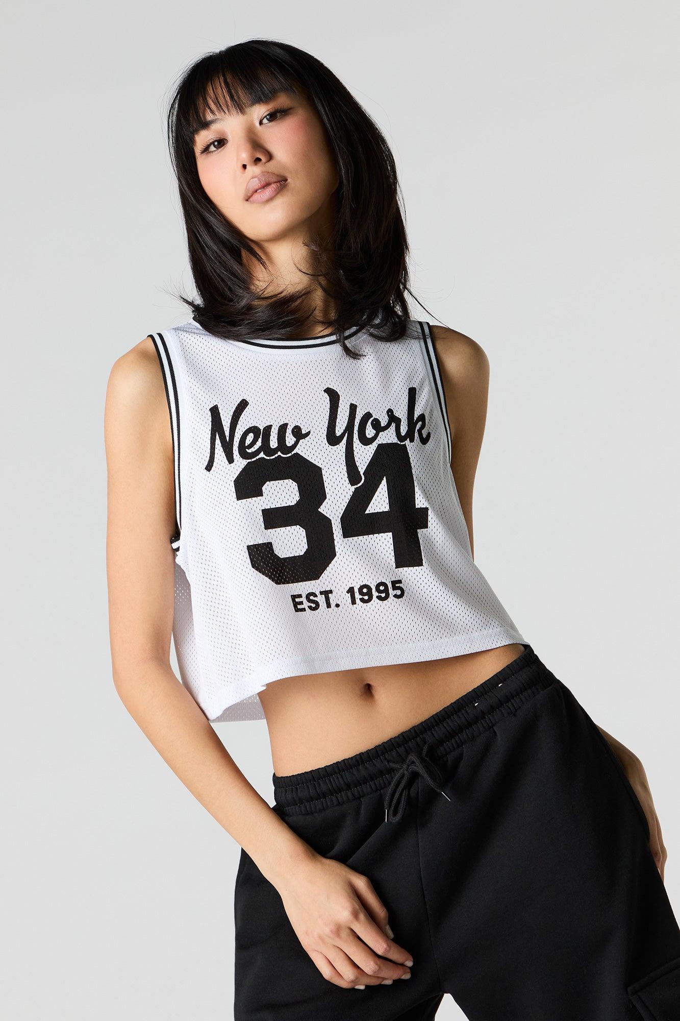 Graphic Mesh Cropped Jersey Female Product Image