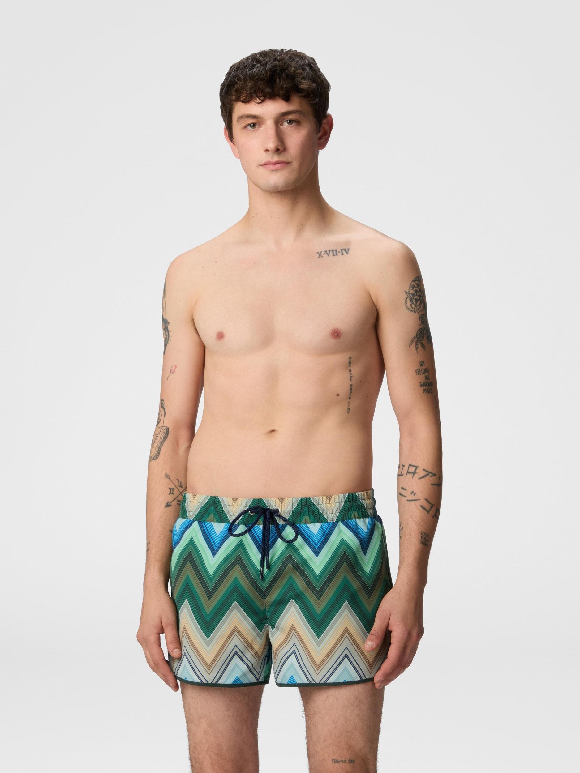 Swim shorts with macro zigzag print Product Image