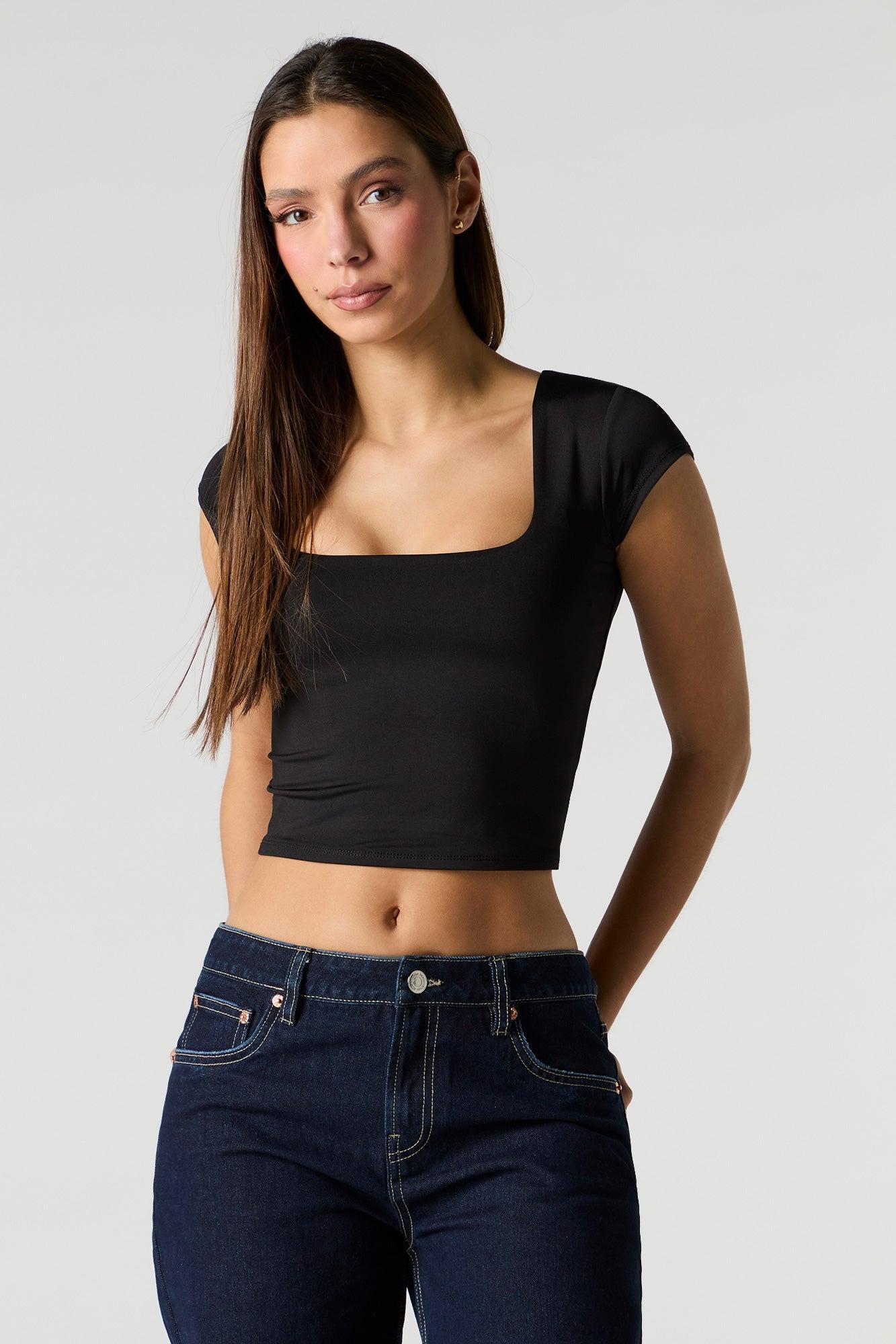 Contour Square Neck Cap Sleeve Top Female Product Image