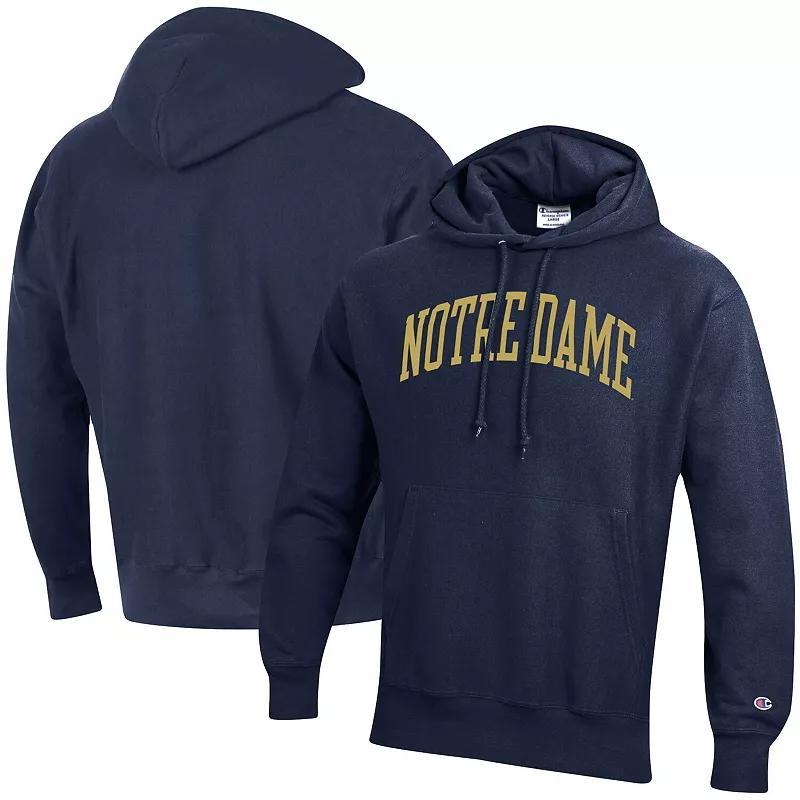 Men's Champion Navy Notre Dame Fighting Irish Team Arch Reverse Weave Pullover Hoodie, Size: Large, Blue Product Image