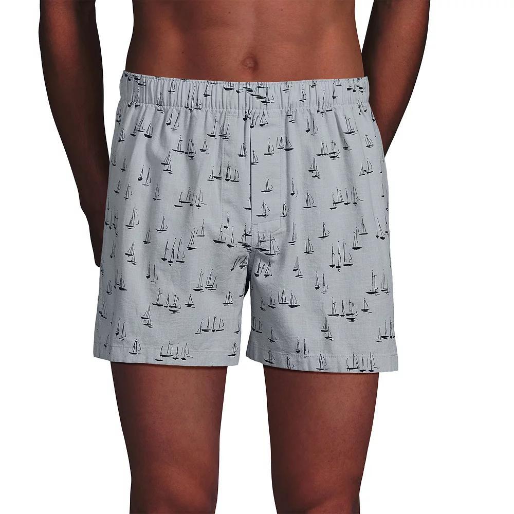 Men's Lands' End 3-Pack Essential Boxers, Size: Large, White Product Image