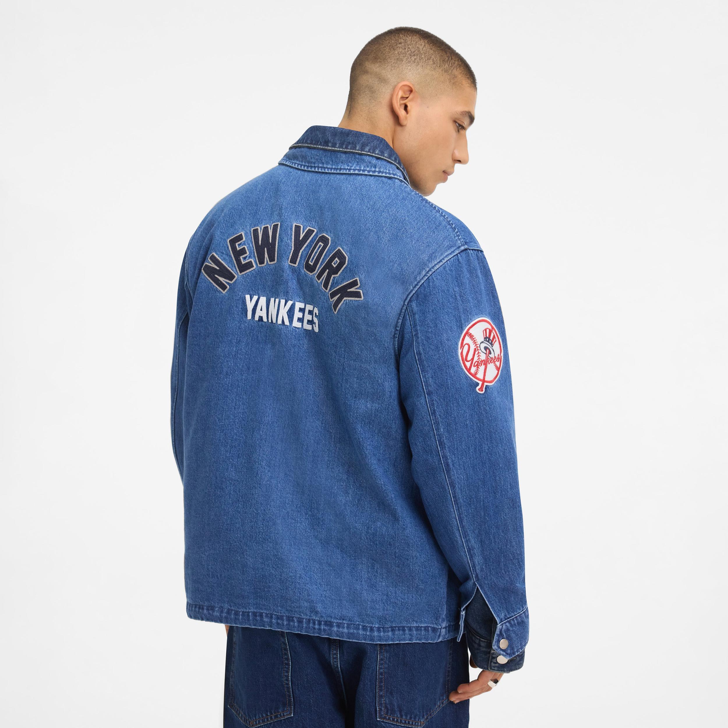 New York Yankees Denim Coach's Jacket Male Product Image