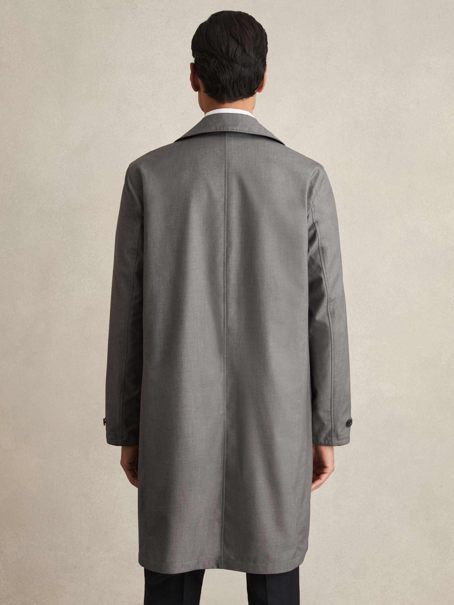 Reversible Mid-Length Coat in Navy/Grey Product Image