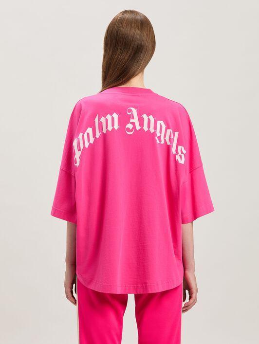 BACK CURVED LOGO LOOSE TEE FUCHSIA - SOF Product Image
