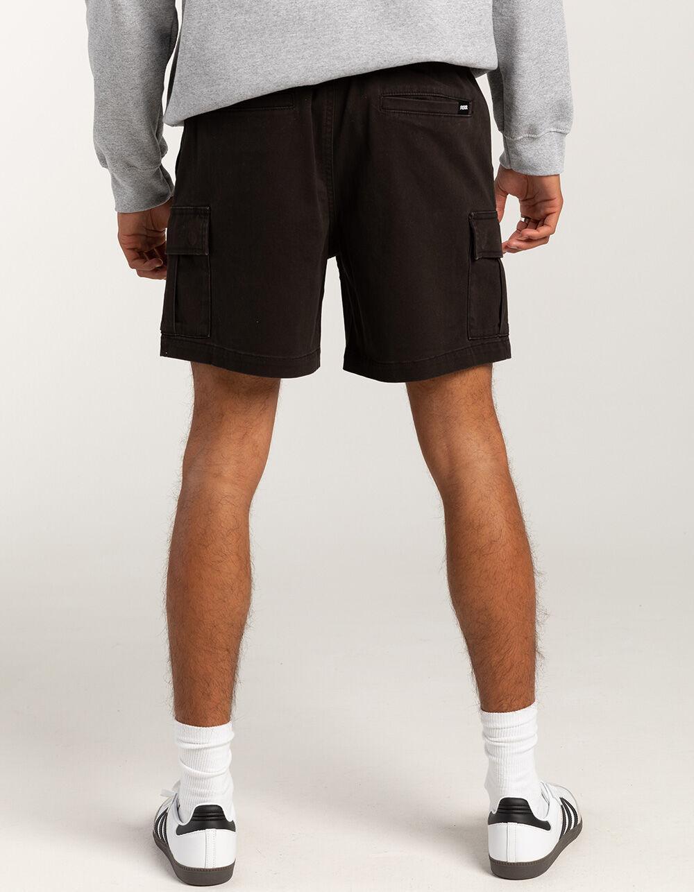 RSQ Mens Cargo Twill Pull On Shorts - BLACK Product Image