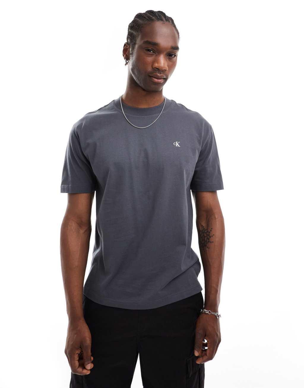 Calvin Klein Jeans relaxed fit back print T-shirt in black Product Image
