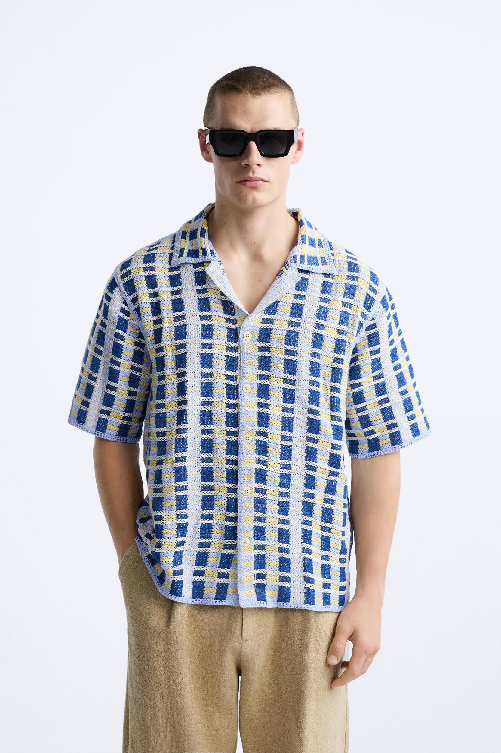 GEOMETRIC CROCHET SHIRT Product Image