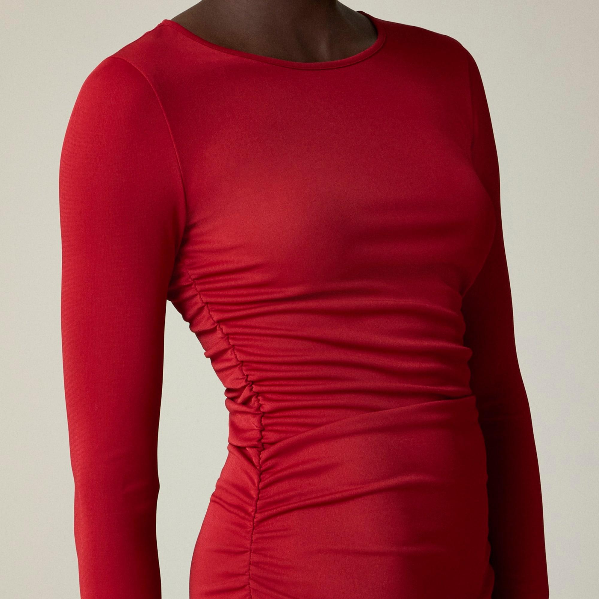 Long-sleeve dress in jersey crepe Product Image