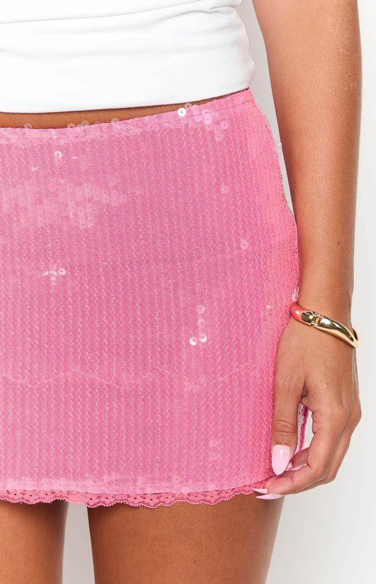 Vivi Pink Sequin Mini Skirt Girls Product Image