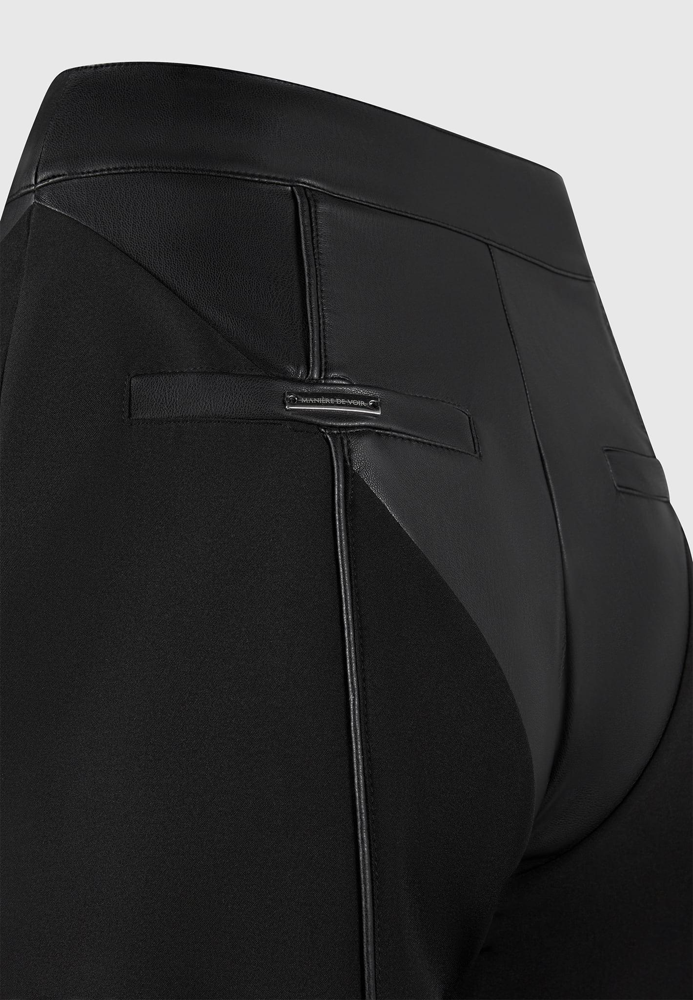Leather & Woven Trousers - Black Female Product Image