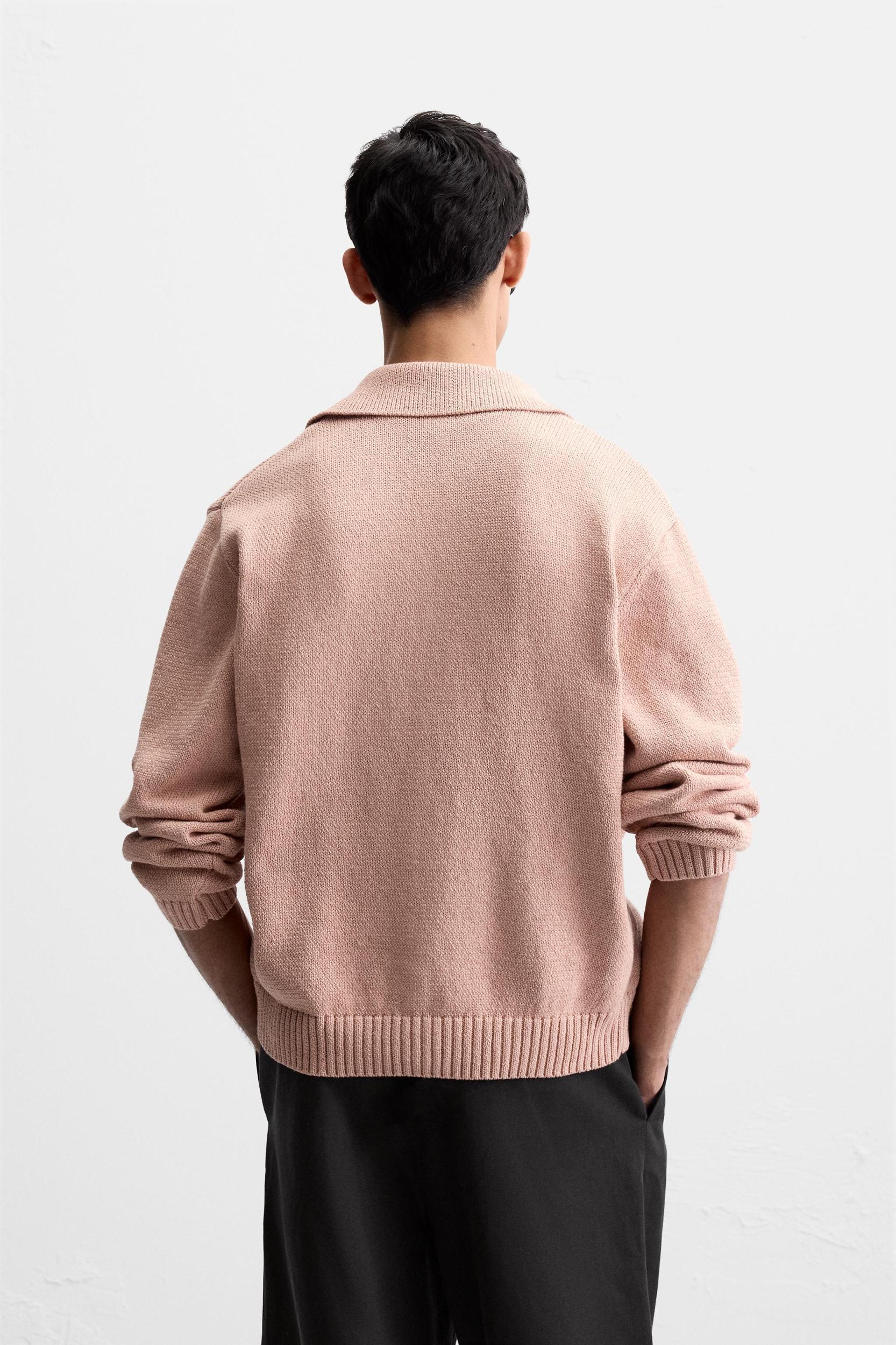 TEXTURED COTTON BLEND CARDIGAN Product Image