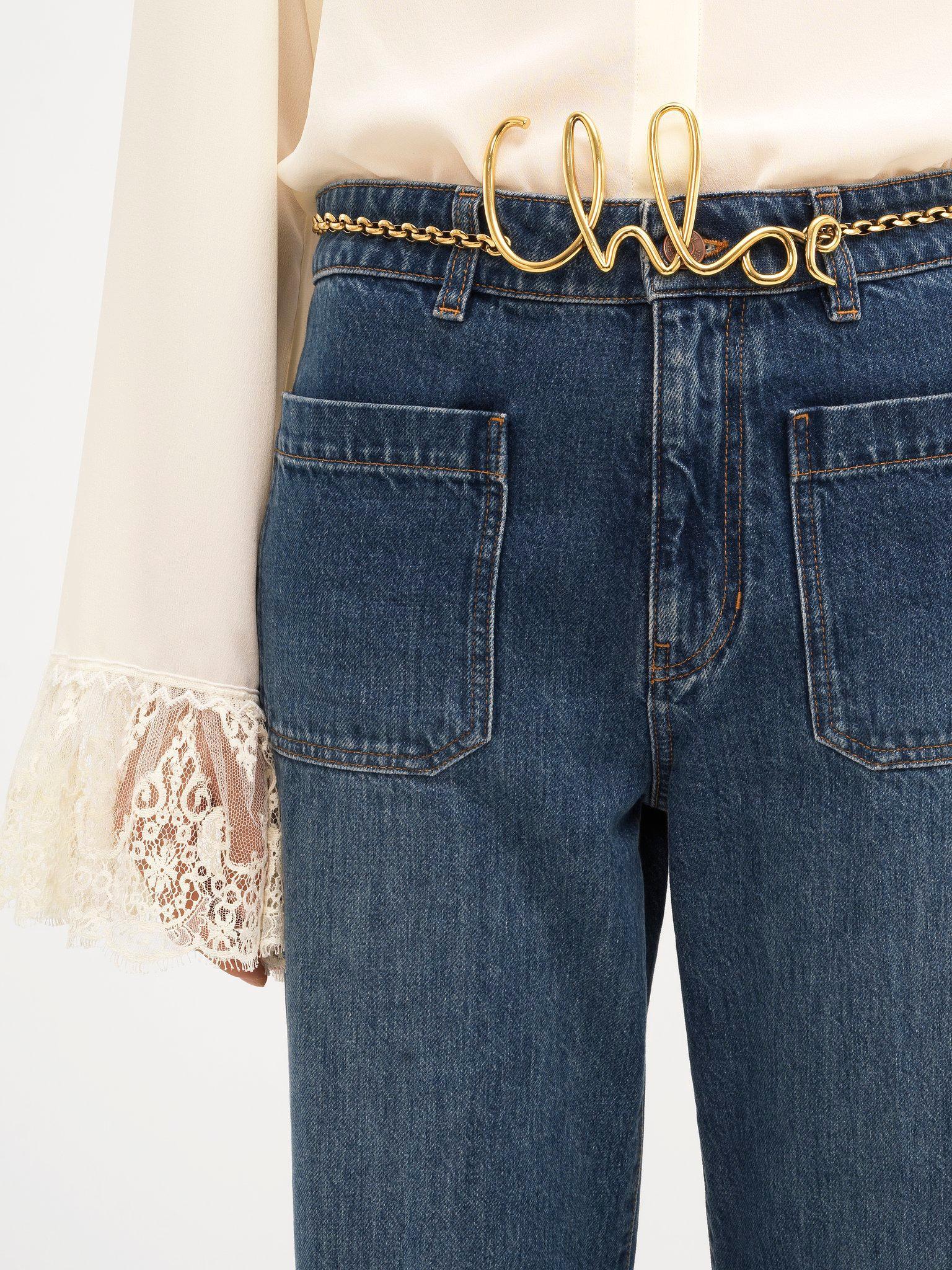 Cropped bootcut jeans in denim Product Image