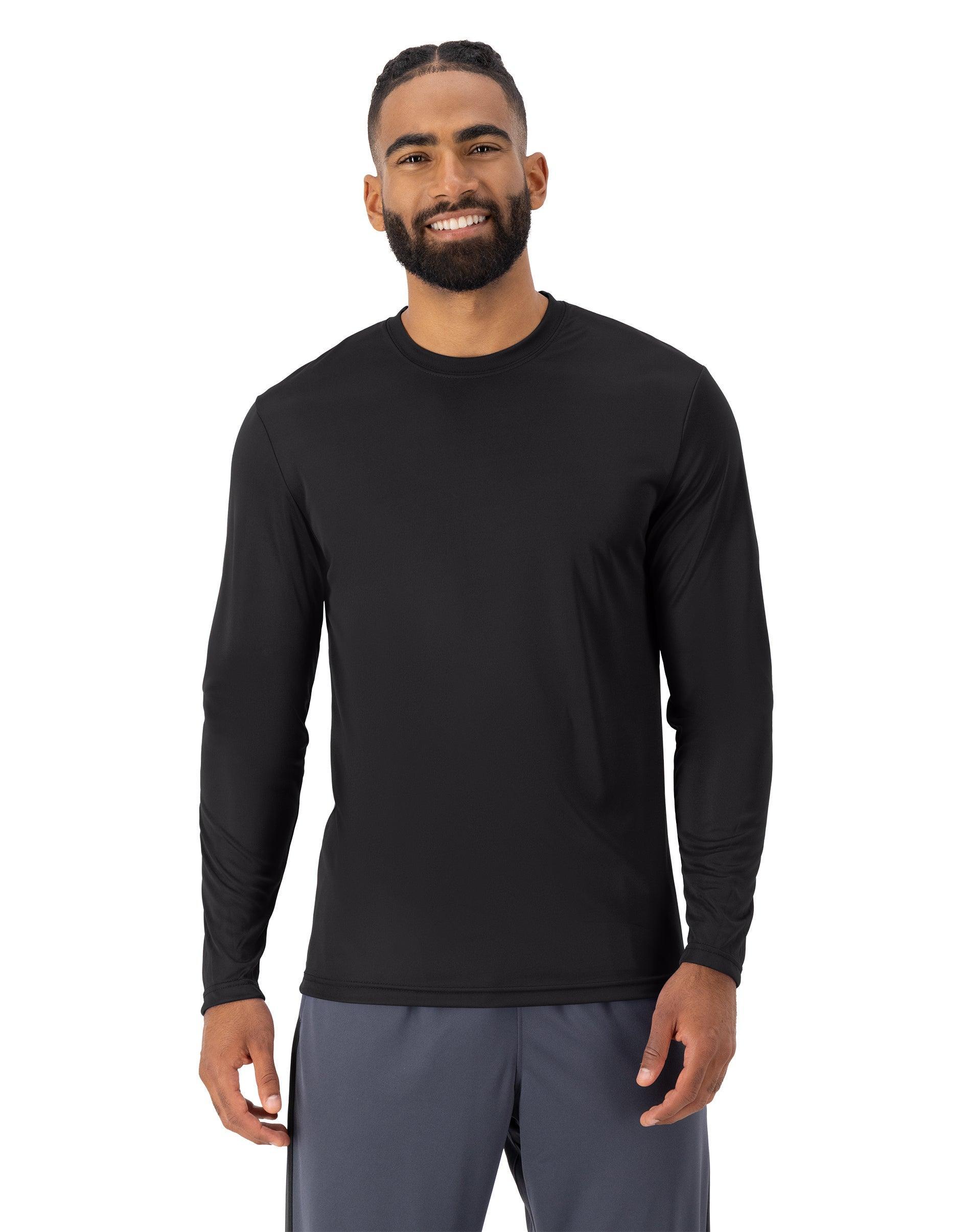 Men's Hanes® CoolDRI Long Sleeve Performance Tee, Size: XL, Blue Product Image