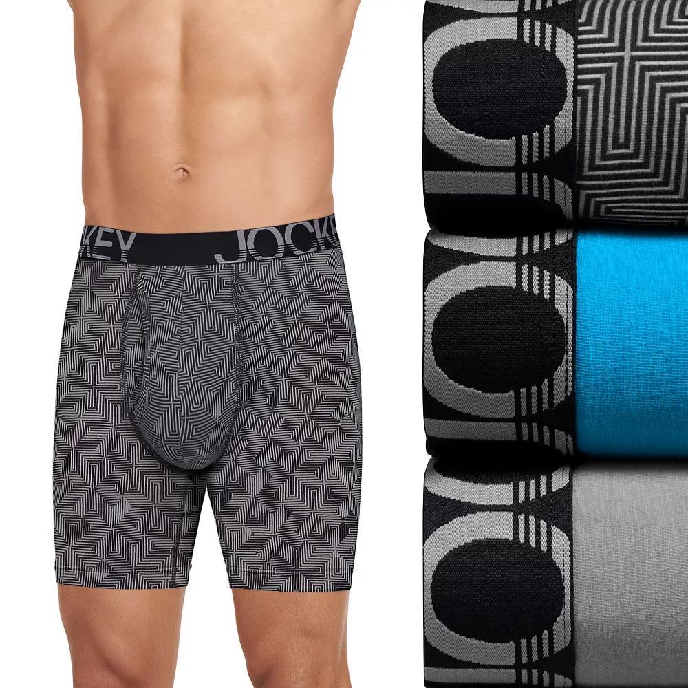 Men's Jockey® 3-pack ActiveStretch™ Long Leg Briefs, Size: Medium, Turquoise Assorted Product Image