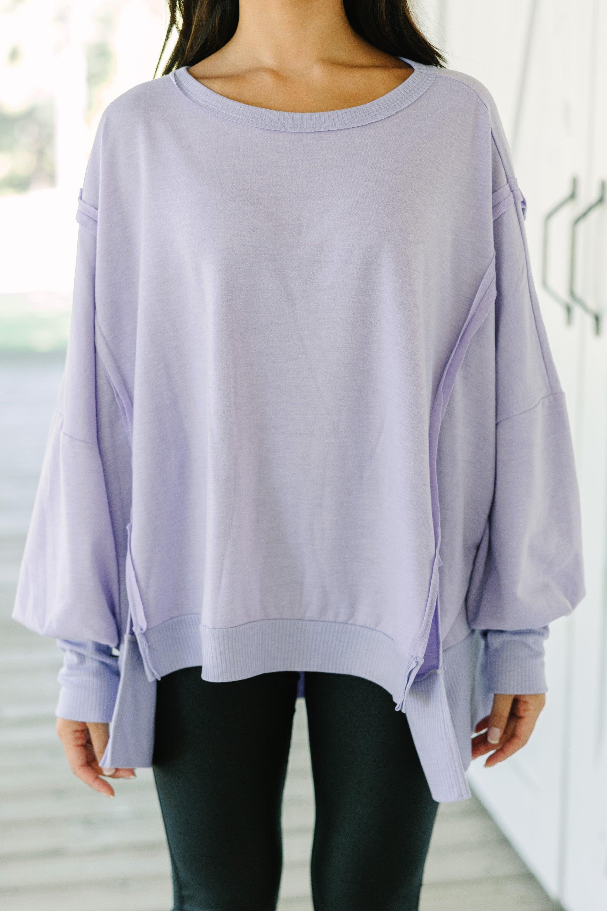 Let's Get Cozy Lavender Purple Pullover Female Product Image