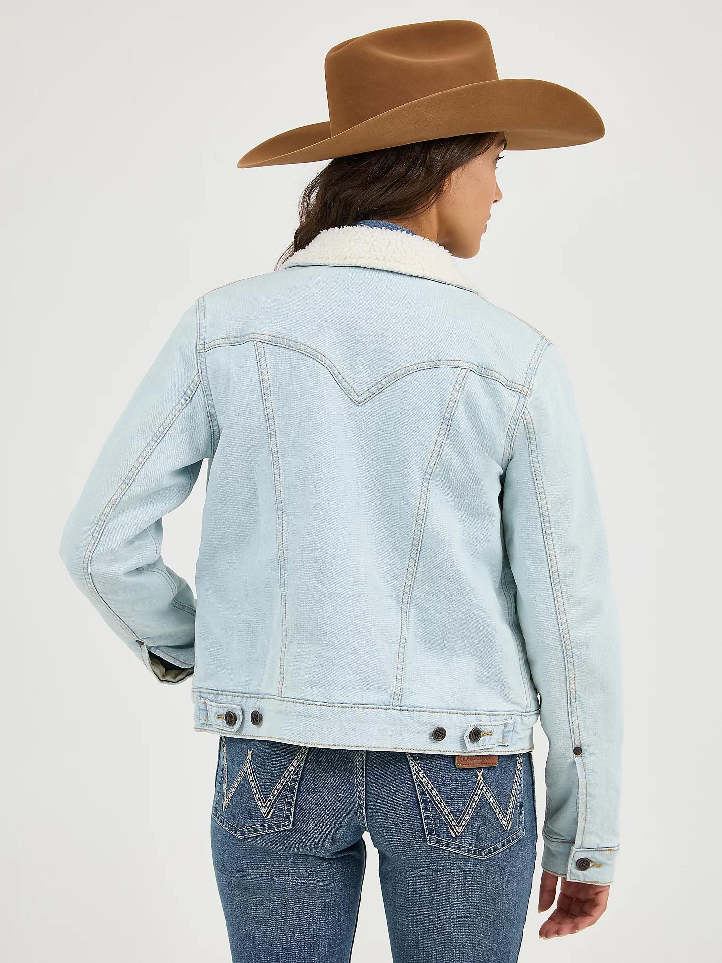 Women's Wrangler Retro® Sherpa Lined Western Denim Jacket | Women's JACKETS & OUTERWEAR | Wrangler® Product Image