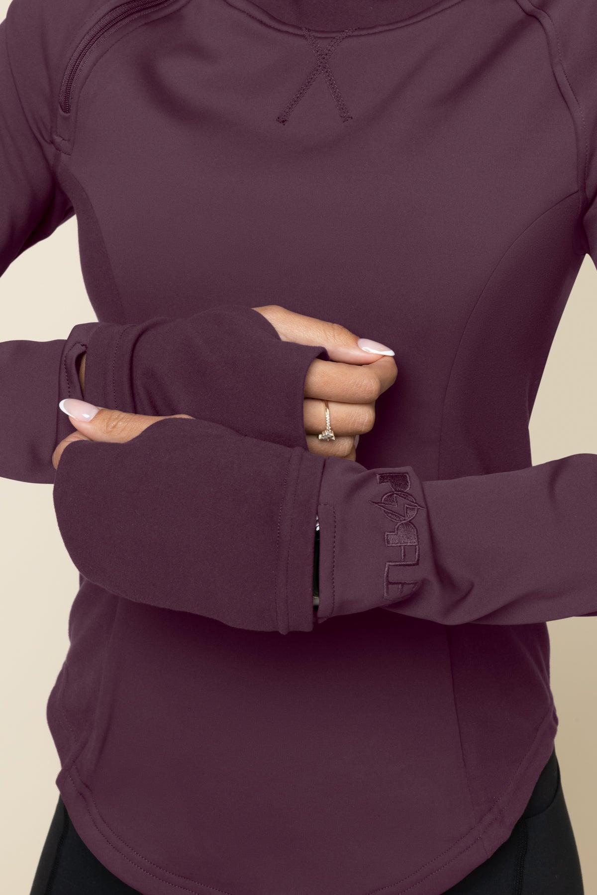 Chasing Pavements Mockneck Pullover - Aubergine Product Image