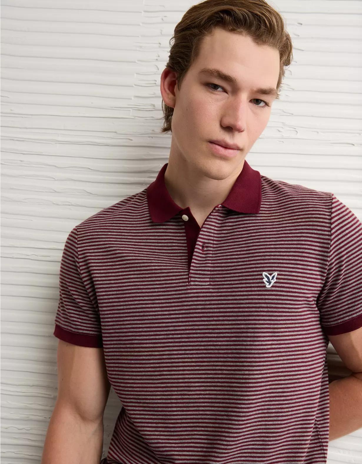 AE Lived-In Slim Fit Pique Polo Shirt Product Image