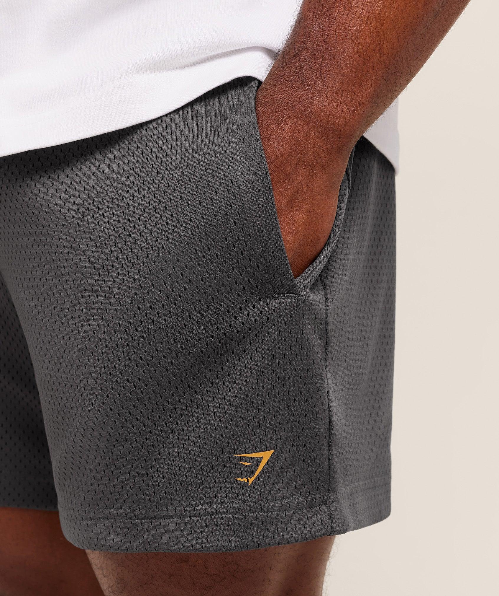 Gymshark Gymshark Lifting Barbell Mesh 5" Short - Onyx Grey Male Product Image