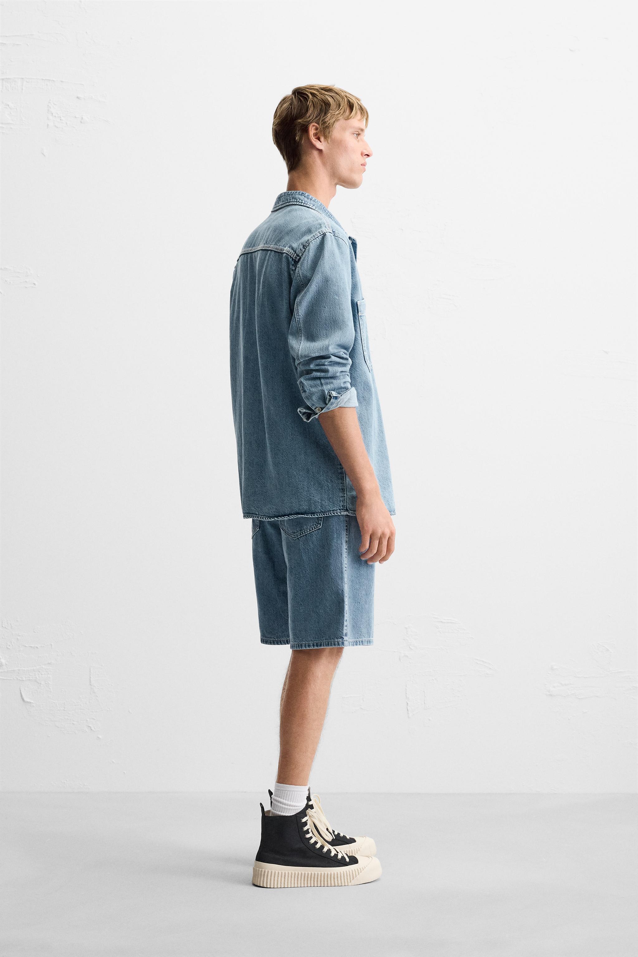 LIGHTWEIGHT DENIM SHORTS Product Image