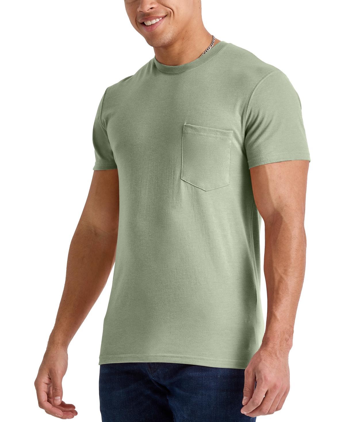 Hanes Originals Mens Cotton Pocket T-Shirt Athletic Navy Heather S Product Image