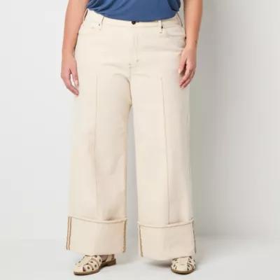 a.n.a - Plus Womens Highest Rise Wide Leg Jean Product Image