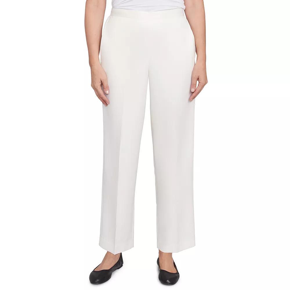 Women's Alfred Dunner Soft Heather Microfiber Short Length Pant, Size: 16 Short, Winter White Product Image