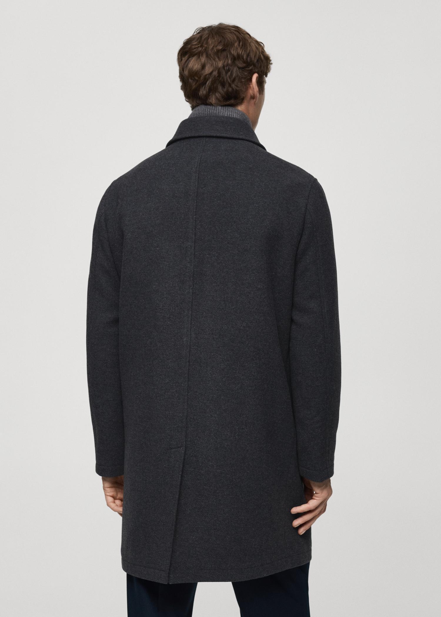 Wool coat with detachable corduroy breastplate - Men | MANGO USA Product Image