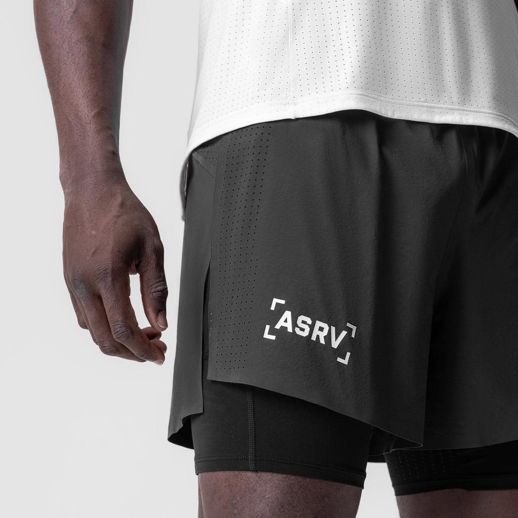 0951. Aerotex™ 4" High Split Liner Short - Space Grey Product Image