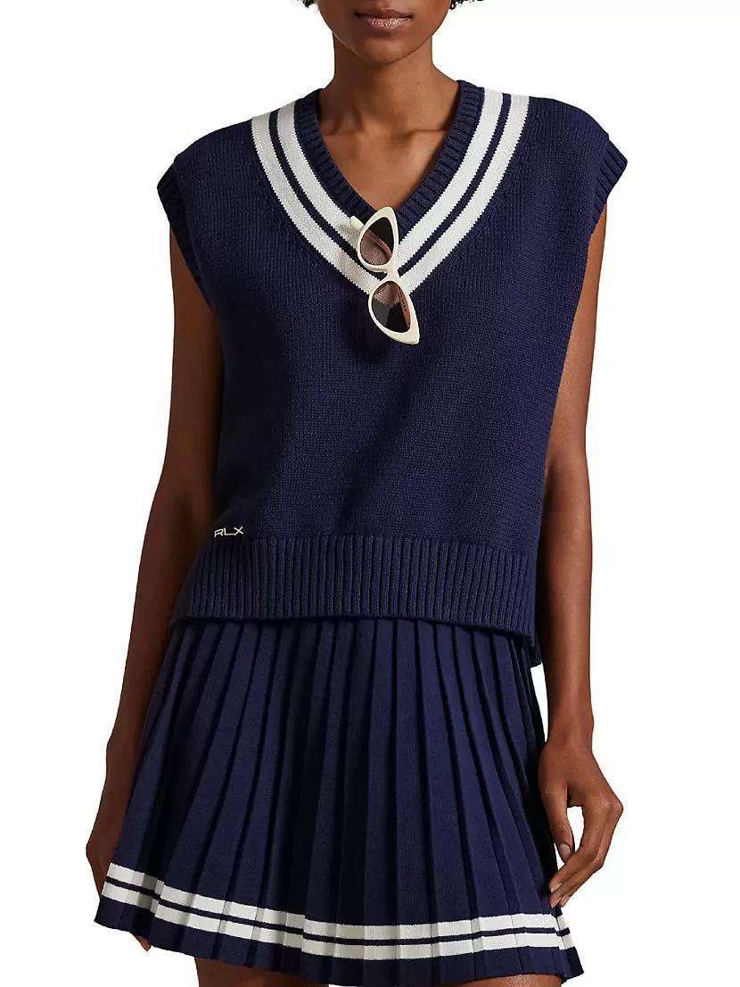 Cotton-Blend Sleeveless Sweater Product Image