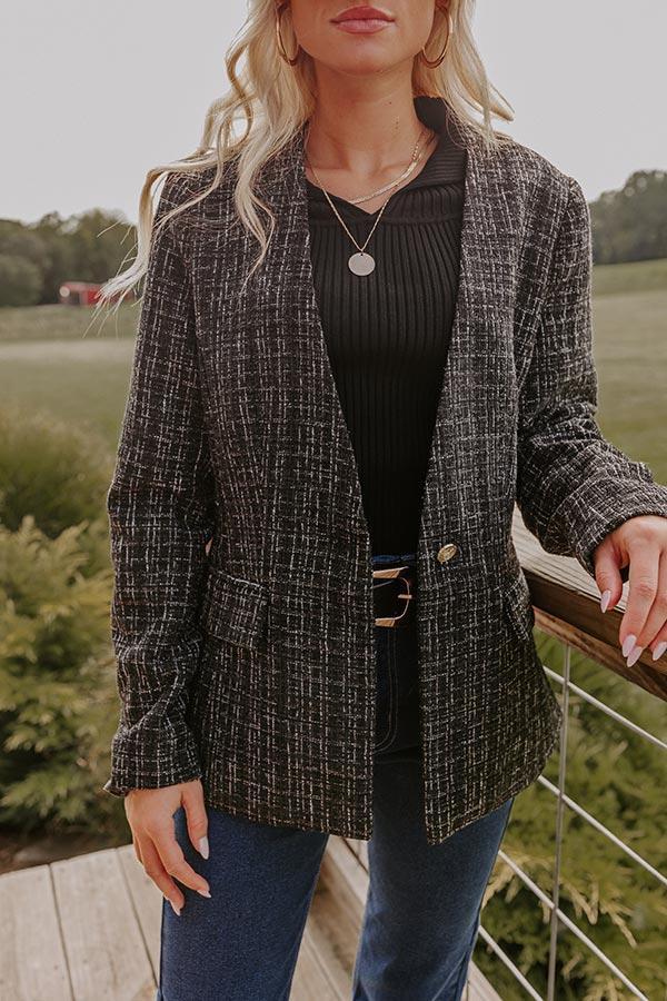 Dreaming Bigger Tweed Blazer In Black Product Image