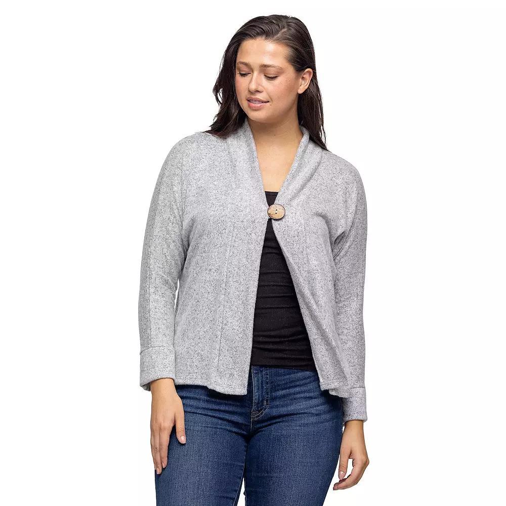 Women's 24Seven Comfort Apparel Single Button Cardigan, Size: XL, Hunter Product Image