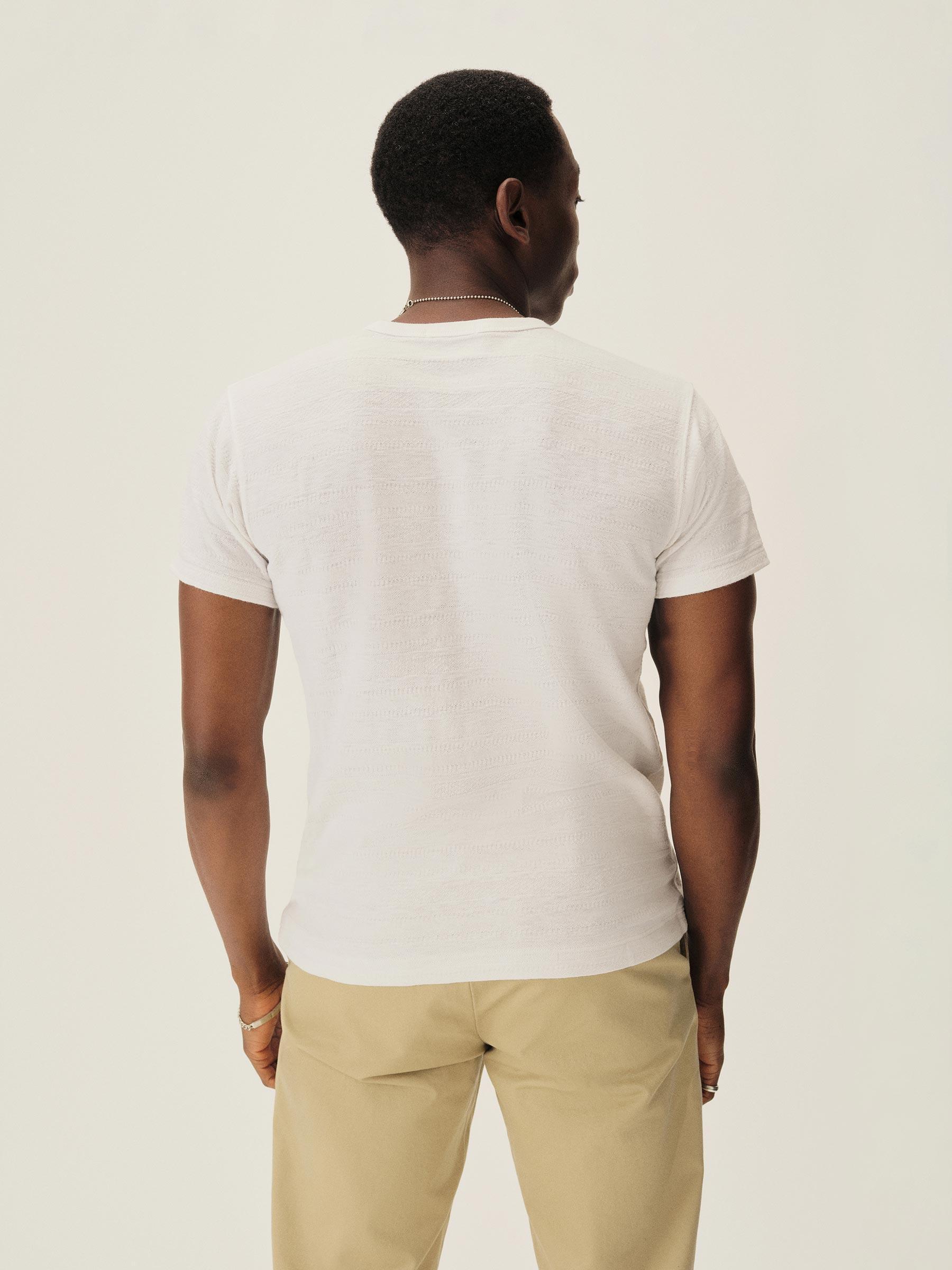 White Vintage Jacquard Pocket Tee Product Image