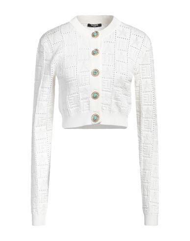 BALMAIN Woman Cardigan White Size 6 Viscose, Polyester Product Image