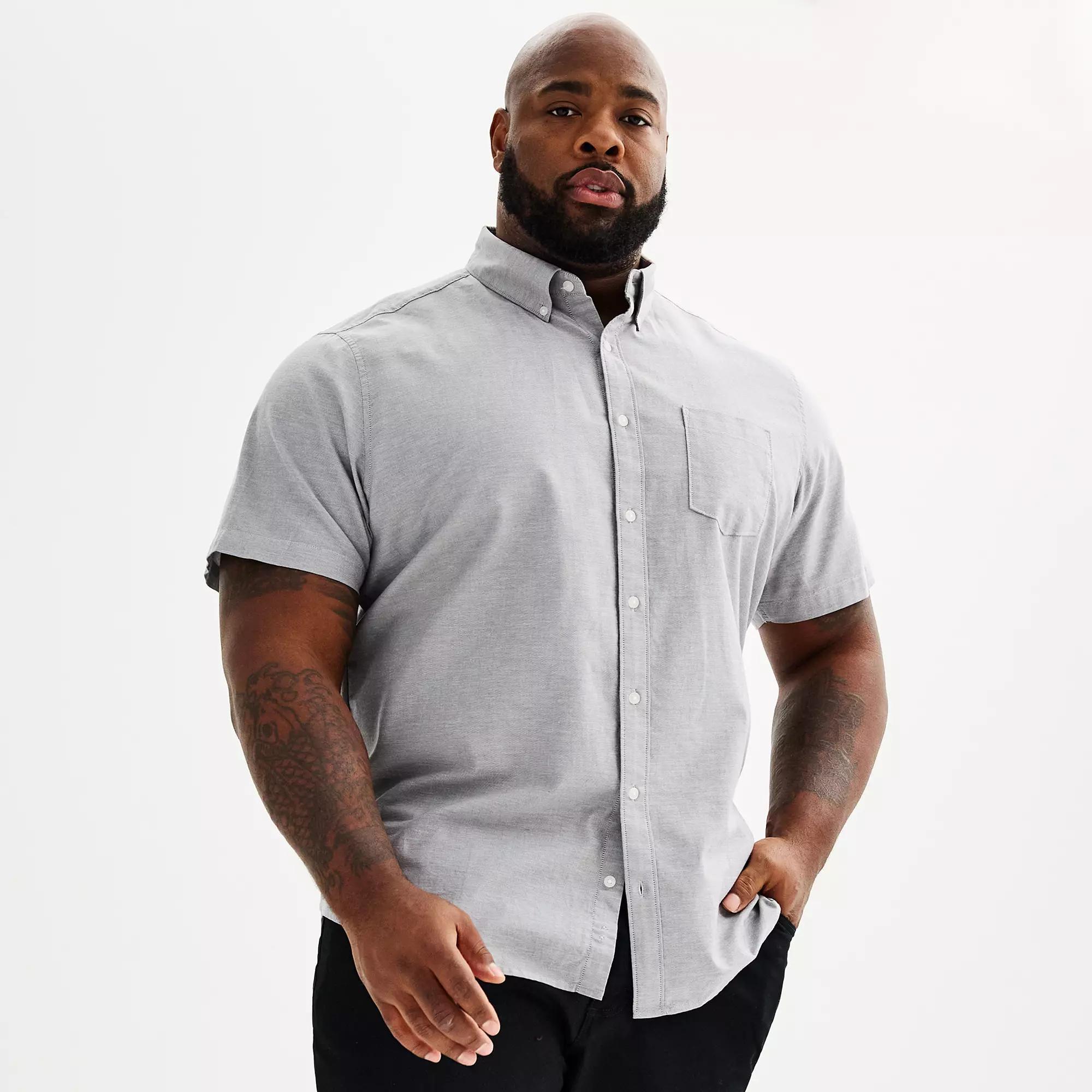 Big & Tall Sonoma Goods For Life® Perfect-Length Button-Down Shirt, Men's, Size: XXL Tall, Castlerock Product Image