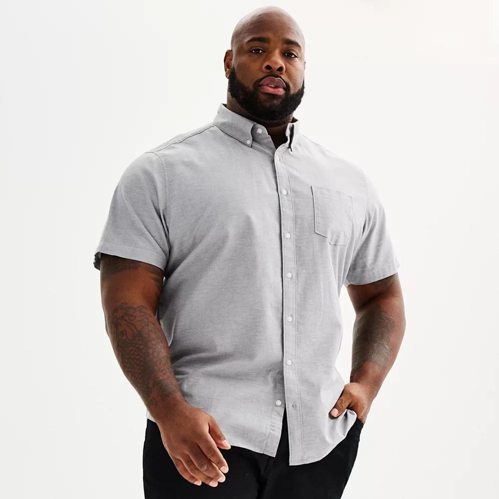 Big & Tall Sonoma Goods For Life® Perfect-Length Button-Down Shirt, Men's, Size: XXL Tall, Castlerock Product Image