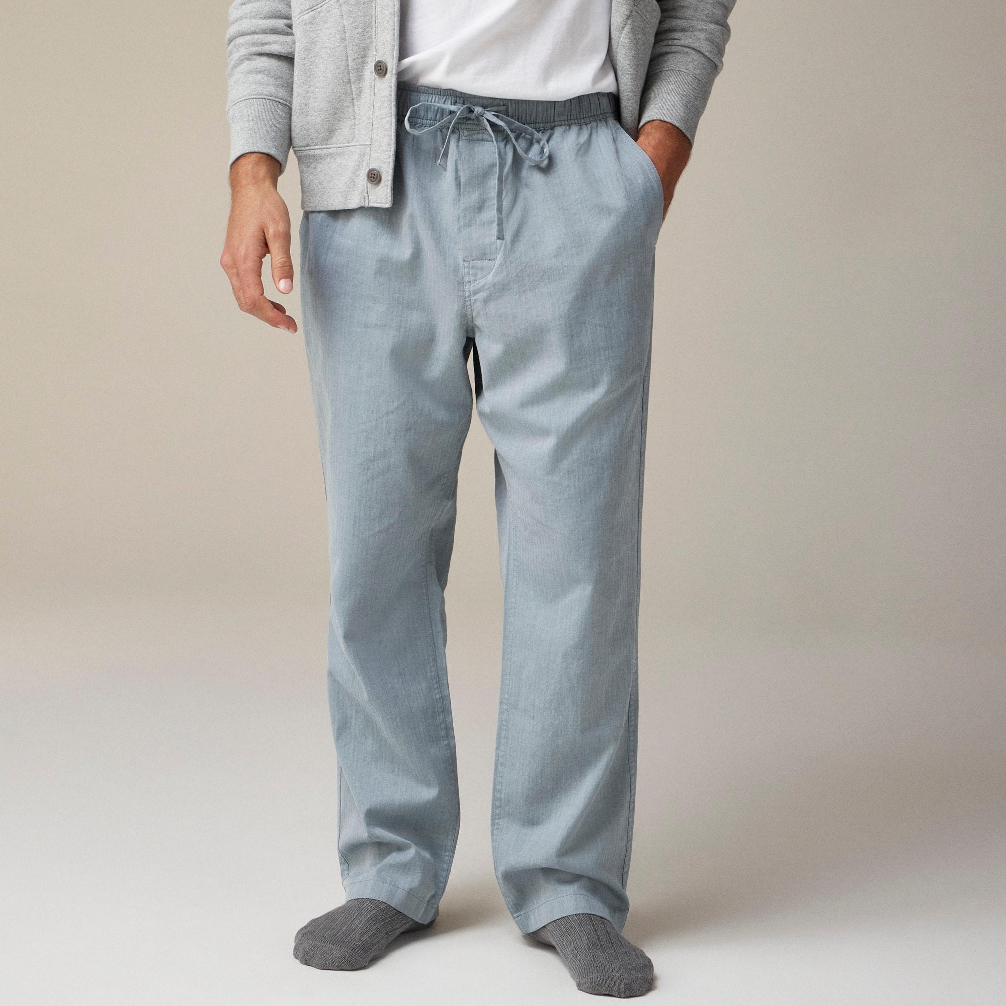 Pajama pant in cotton herringbone Product Image