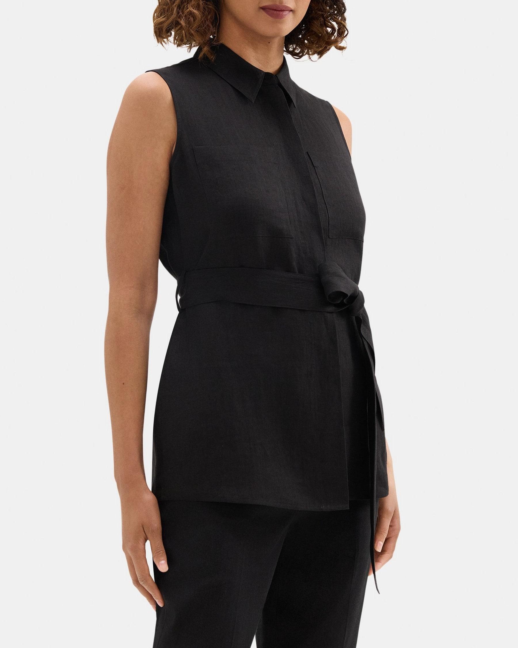 Belted Patch Pocket Shirt in Hemp Product Image