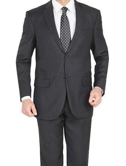 Modern Fit 2 Piece Pinstripe Suit 2 Button Black Product Image