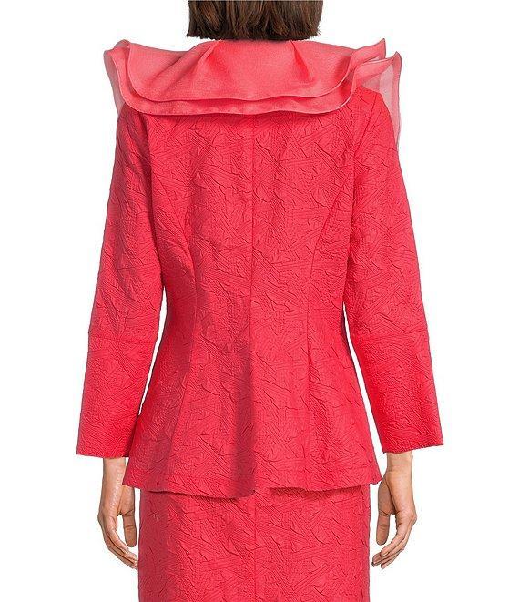 IC Collection Organza Ruffle V-Neck Long Sleeve Jacket Product Image