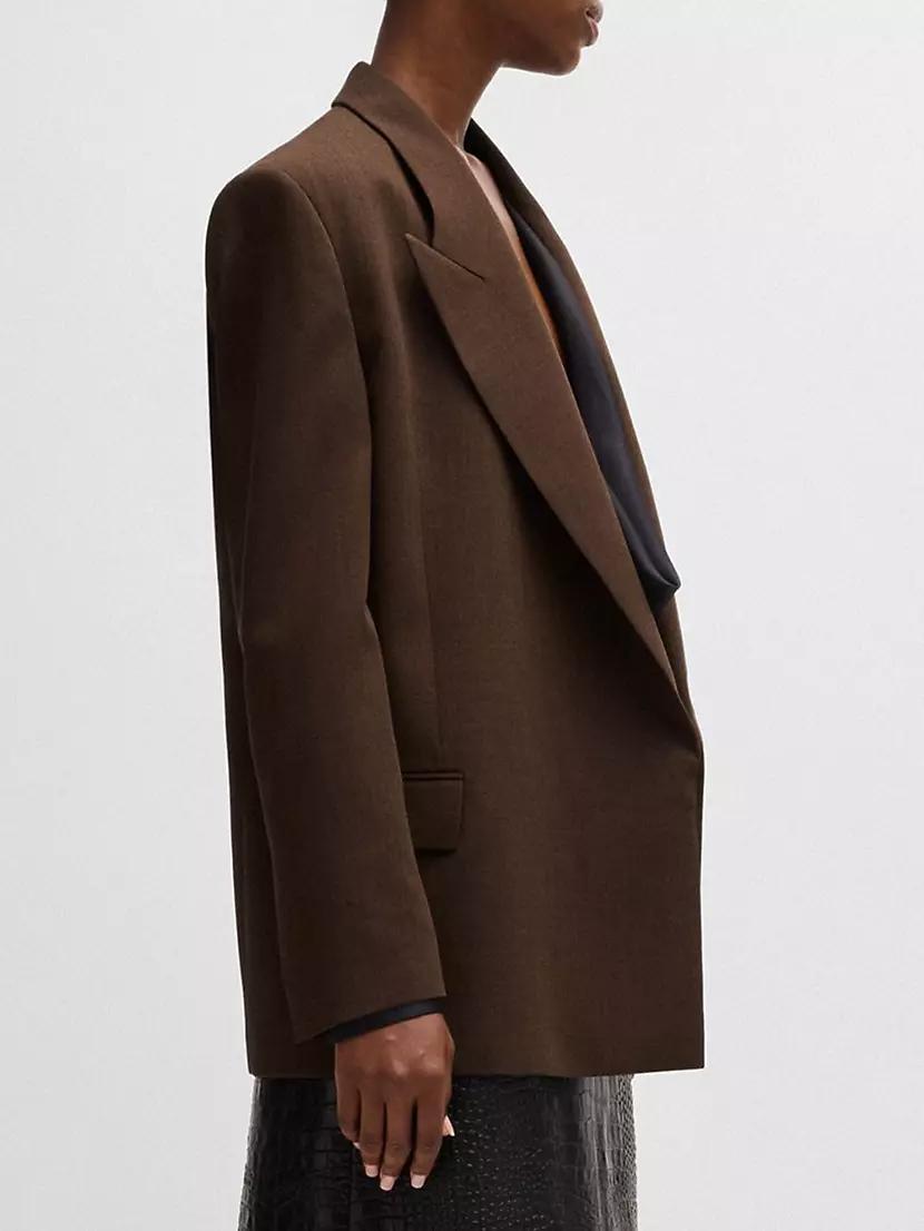 Womens Rear-Zip Blazer in Melange Virgin Wool Product Image