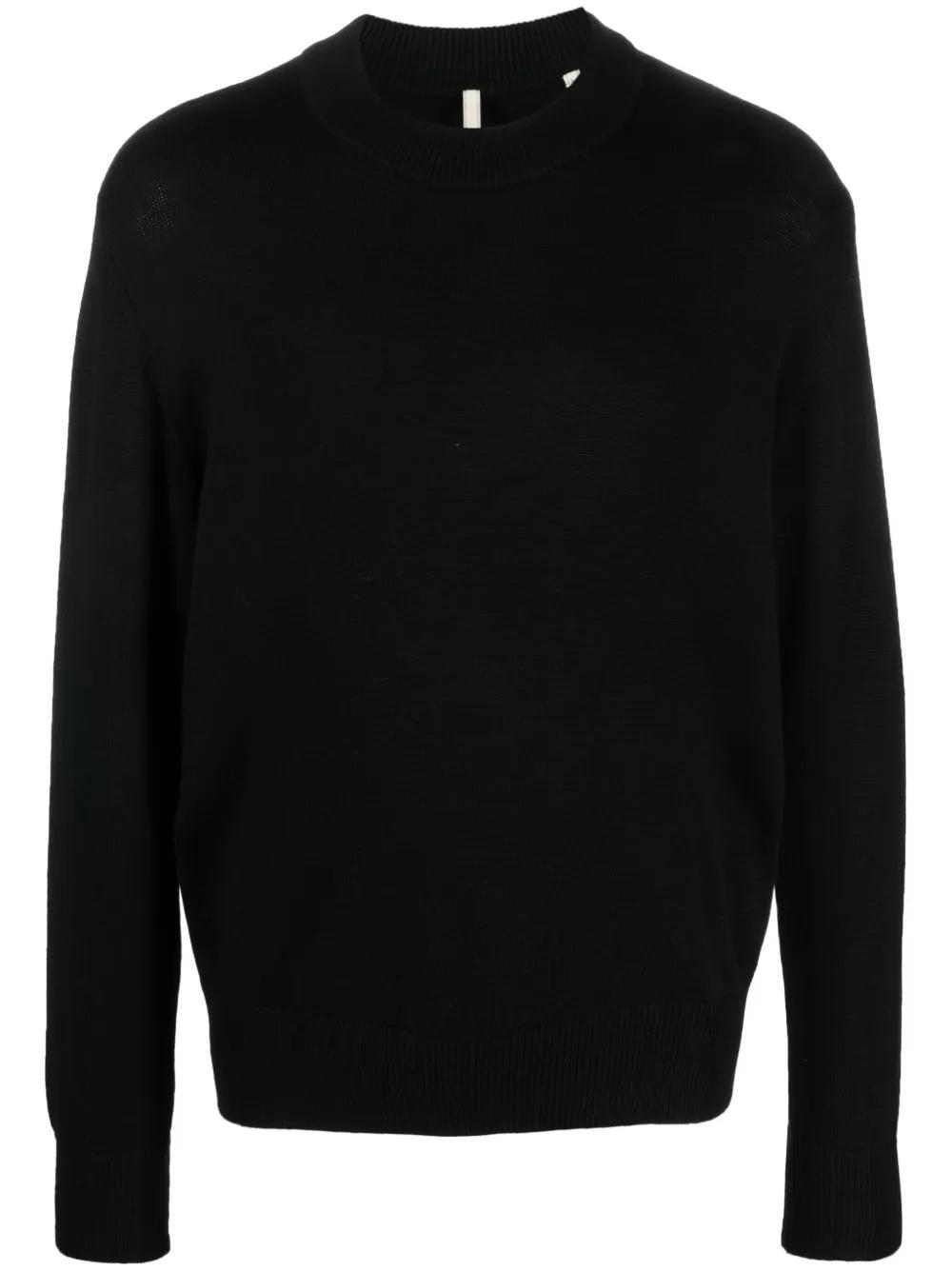 SUNFLOWER Crew-neck Merino-wool Jumper In Black Product Image