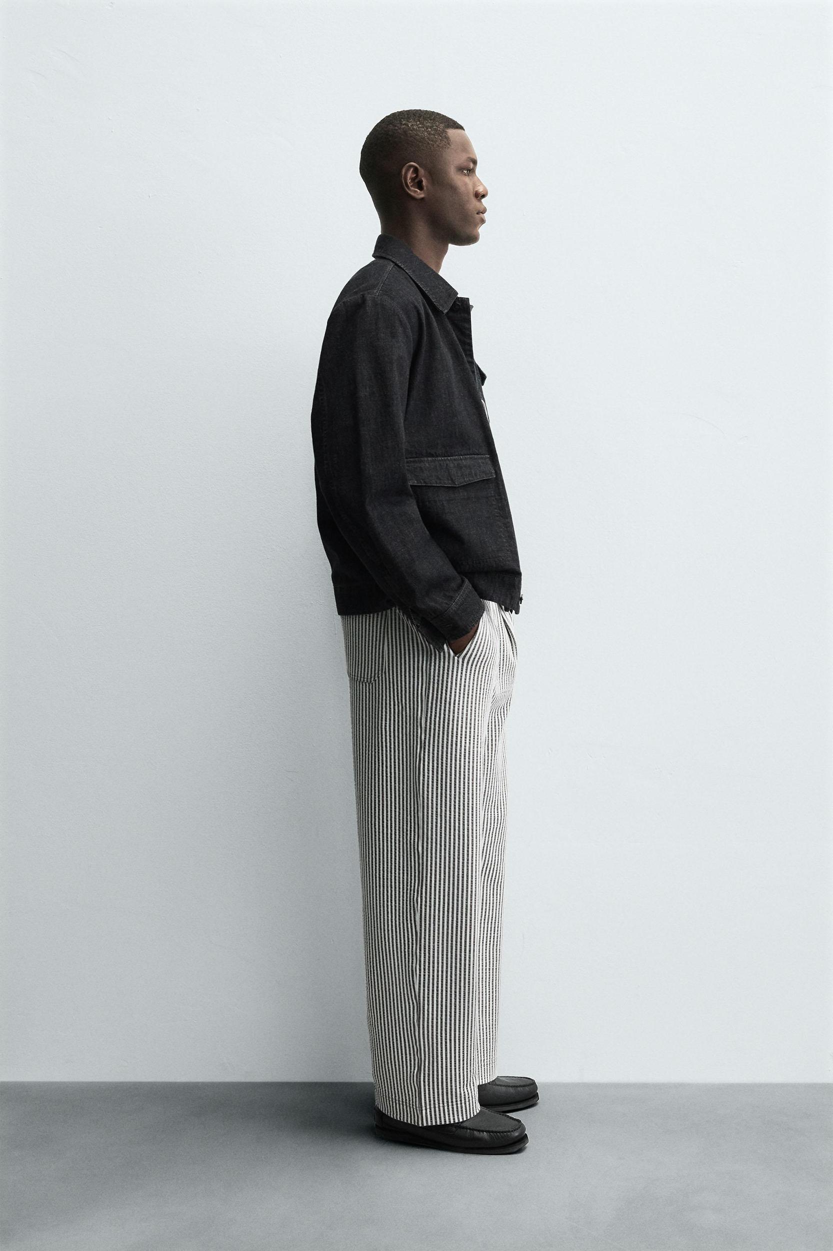 STRIPED SEERSUCKER COMFORT PANTS Product Image