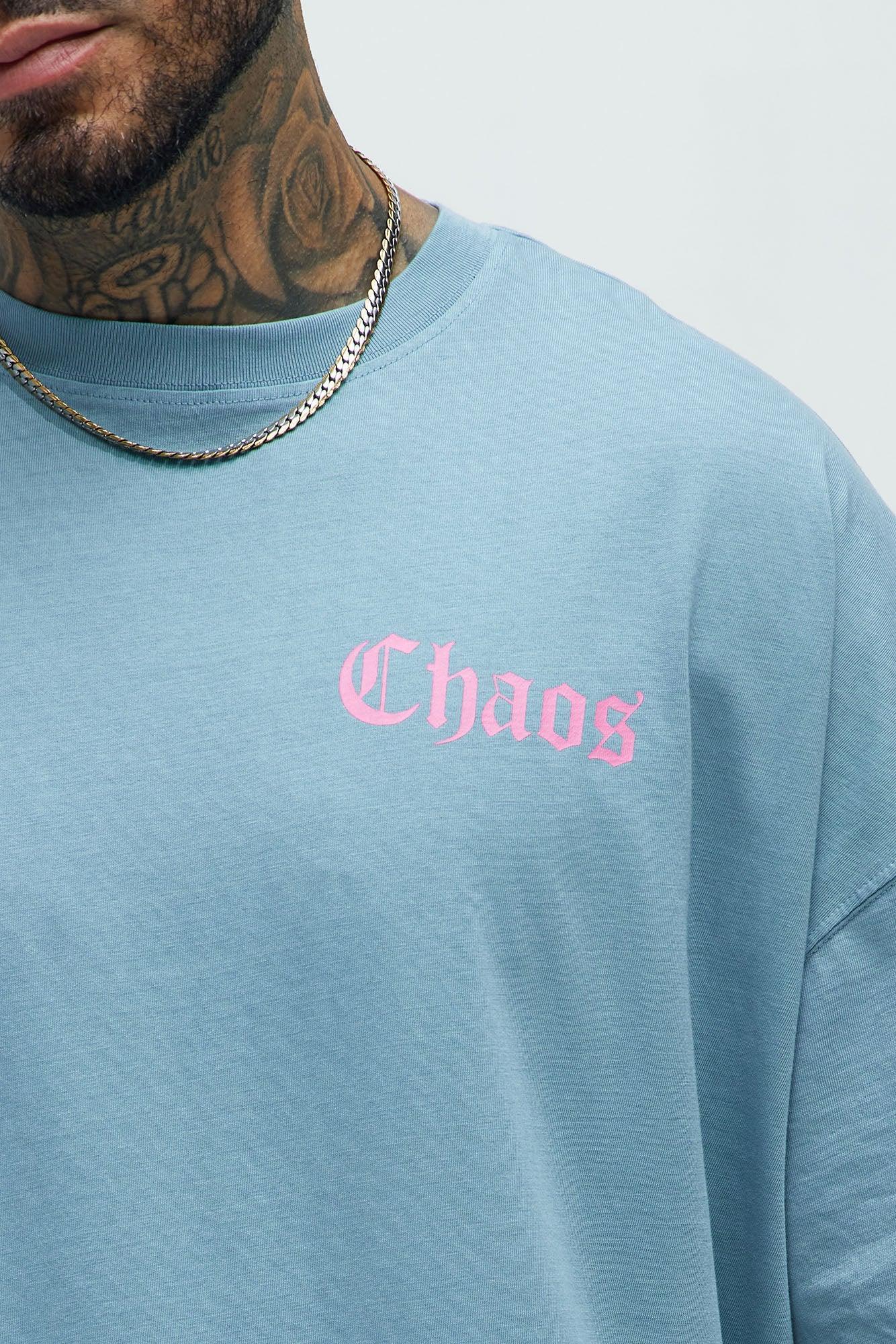 Dark Future Chaos Oversized Short Sleeve Tee - SkyBlue Product Image