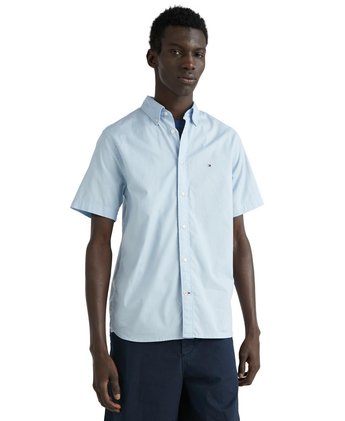 Men's Tommy Hilfiger Short Sleeve Oxford Button-Down Shirt, Size: Small, White Product Image