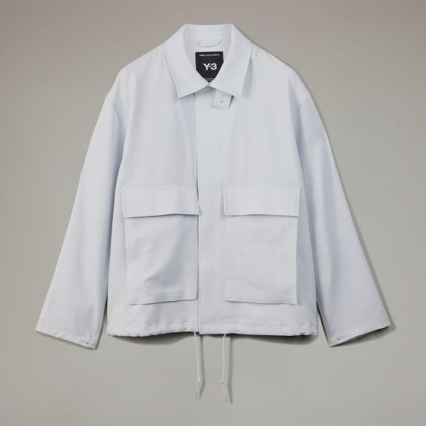 adidas Y-3 Sport Uniform Coach Jacket Clear Grey XS Mens Product Image