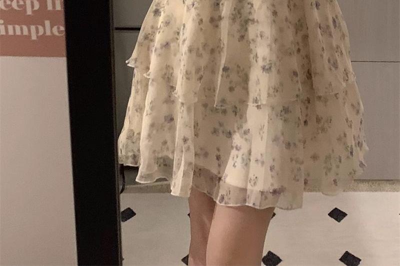 Spaghetti Strap Floral Mini A-Line Sundress Product Image