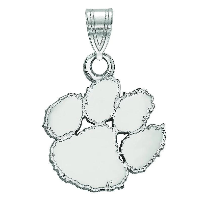 LogoArt Sterling Silver Rhodium Plated Clemson Tigers Small Pendant, Women's, Size: 19 mm Product Image