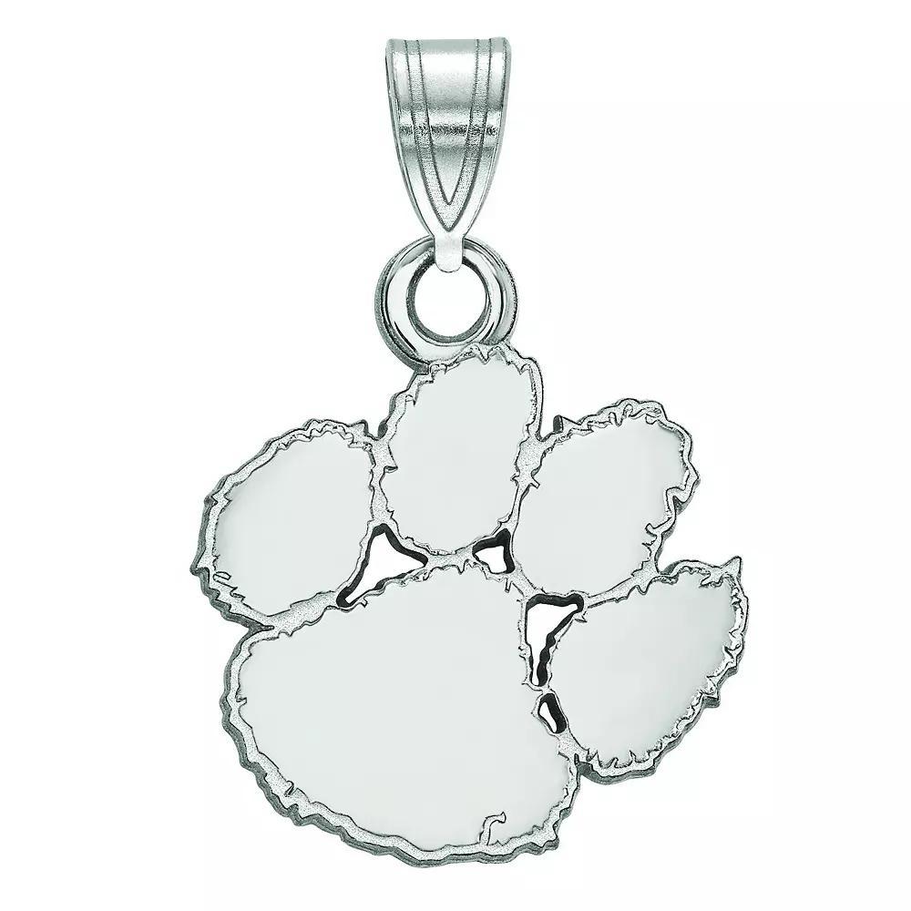 LogoArt Sterling Silver Rhodium Plated Clemson Tigers Small Pendant, Women's, Size: 19 mm Product Image