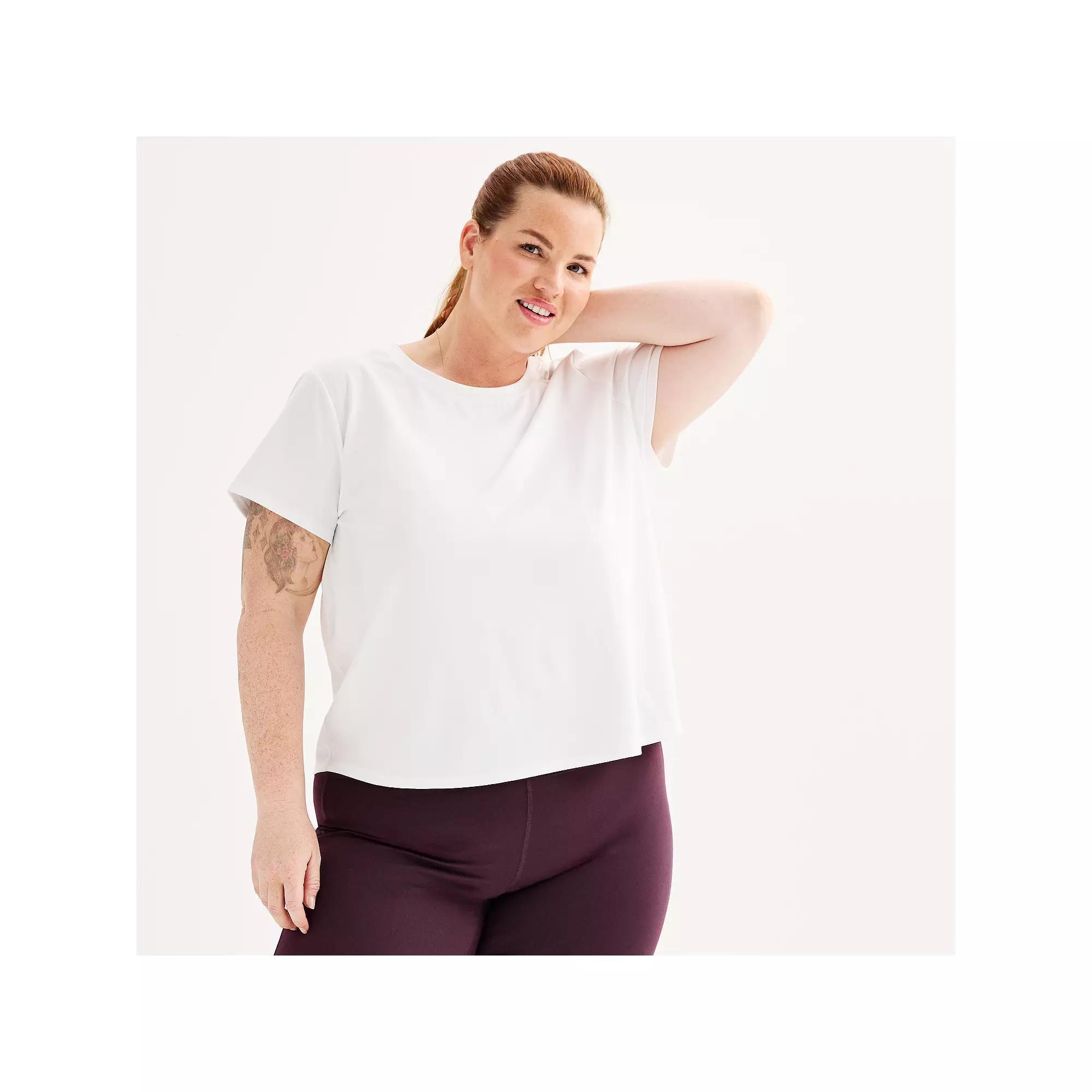 Plus Size Tek Gear® Essential Soft Tee, Women's, Size: 1XL, Mineral Black Product Image